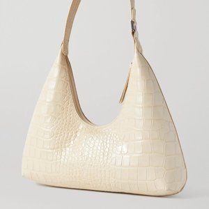 BY FAR Off-White Croc Amber Bag